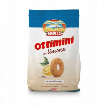 Ciastka Ottimini al Limone 400g - Divella włoskie kruche cytrynowe