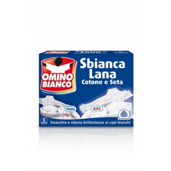 Odplamiacz w proszku do białych tkanin Saszetki Omino Bianco (5szt.)